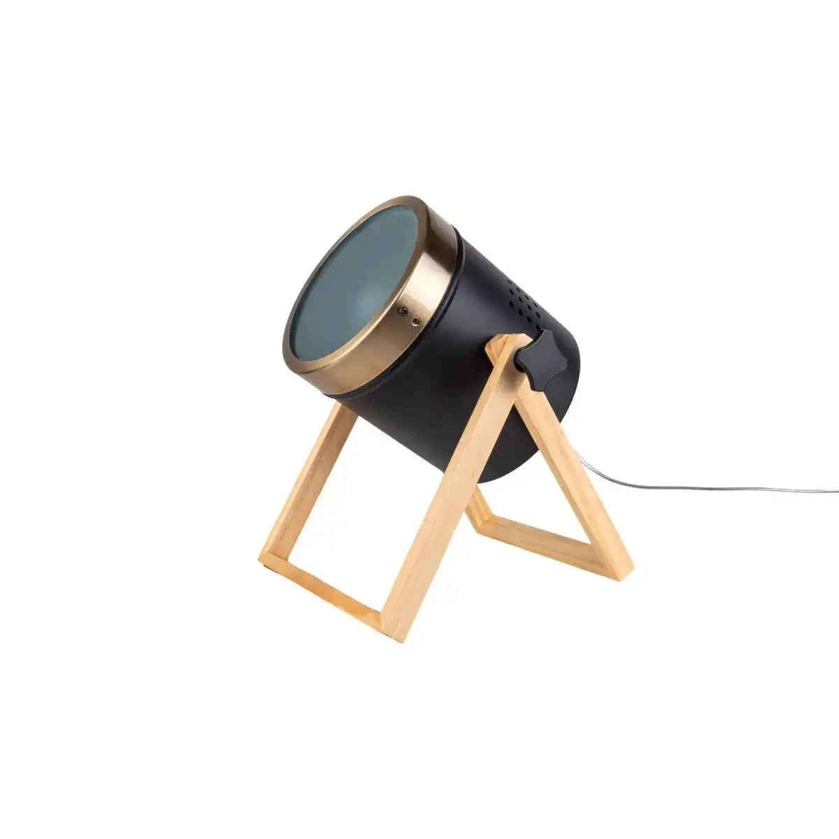 Tischleuchte "TIM" aus schwarzem Metall und satiniertem Kunststoff, mit E27-Fassung, Tischlampe für Innen, 28 cm hoch
