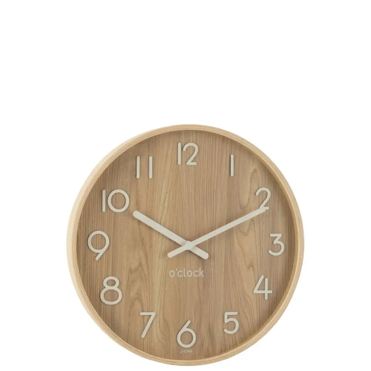 J-Line Wanduhr Sperrholz/MDF Natur Klein