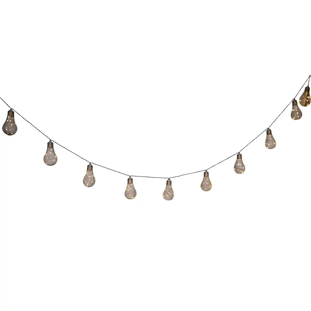 LED/Solar Lichterkette "Glühbirne" , für Außen, Lichterkette aus Kunststoff, klar/transparent, mit integrierter LED