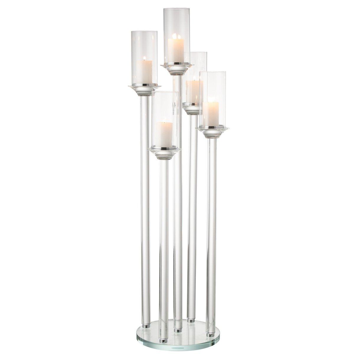 J-Line Kerzenhalter 5 groß Glas transparent