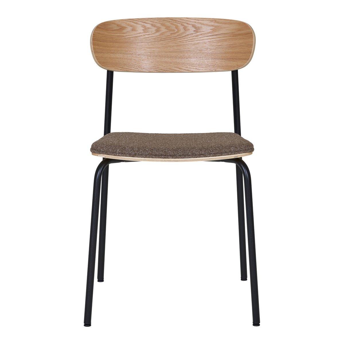Estepona Esszimmerstuhl – Natur/Braun/Schwarz, 51 x 47 x 77 cm – 2er-Set