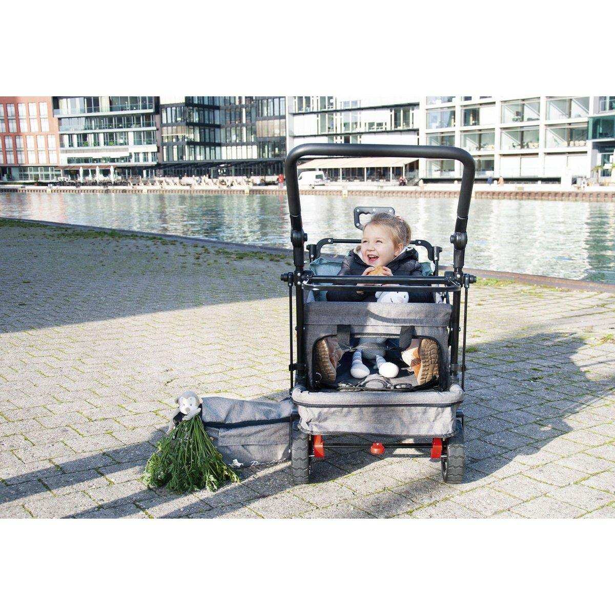 Faltbarer Bollerwagen 'AddPlus' mit Bremse, Grautöne gemischt - HomeDesign Knaus