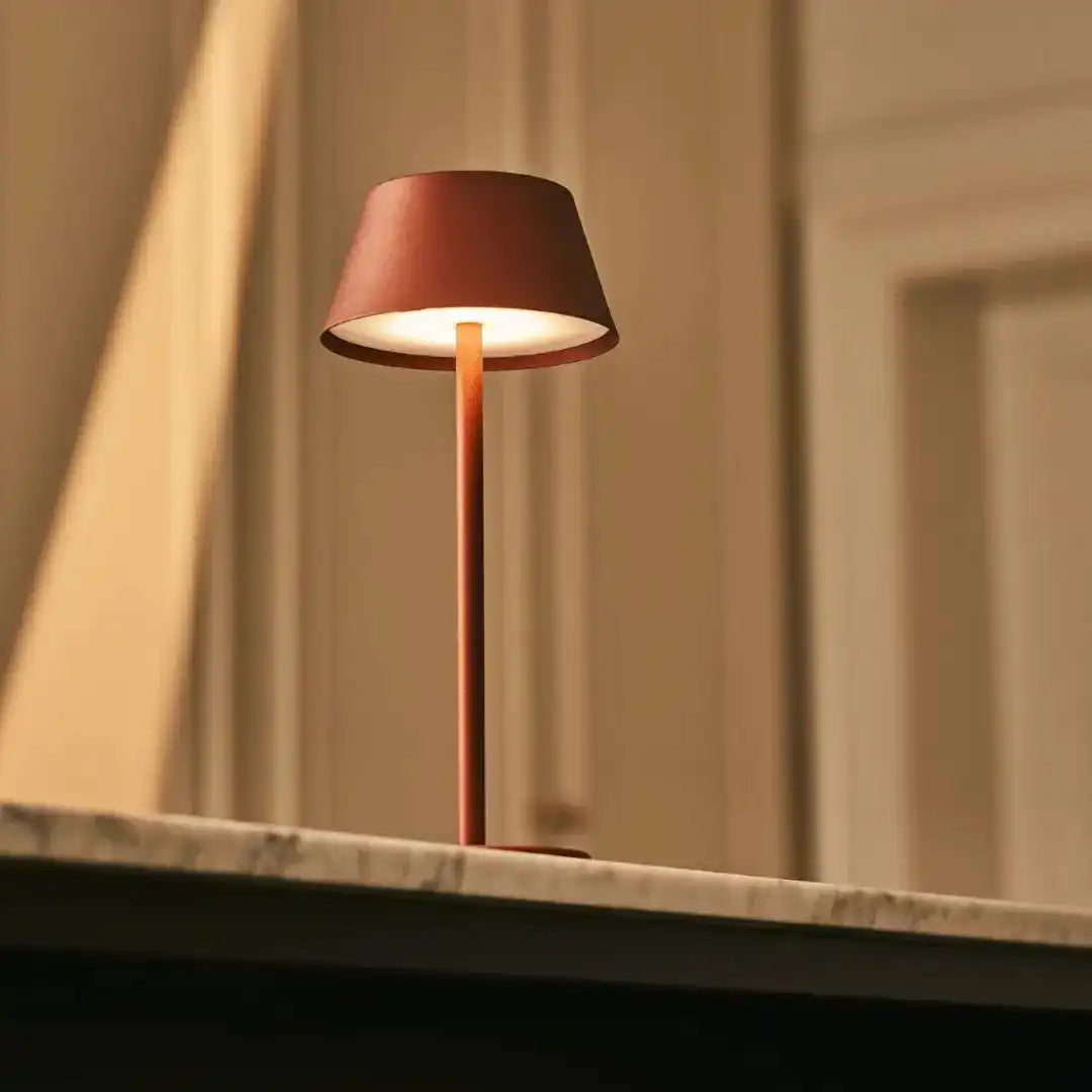 Milou Bronze - Tischlampe ohne Kabel l moderne, Design- und 3 Lichtmodi