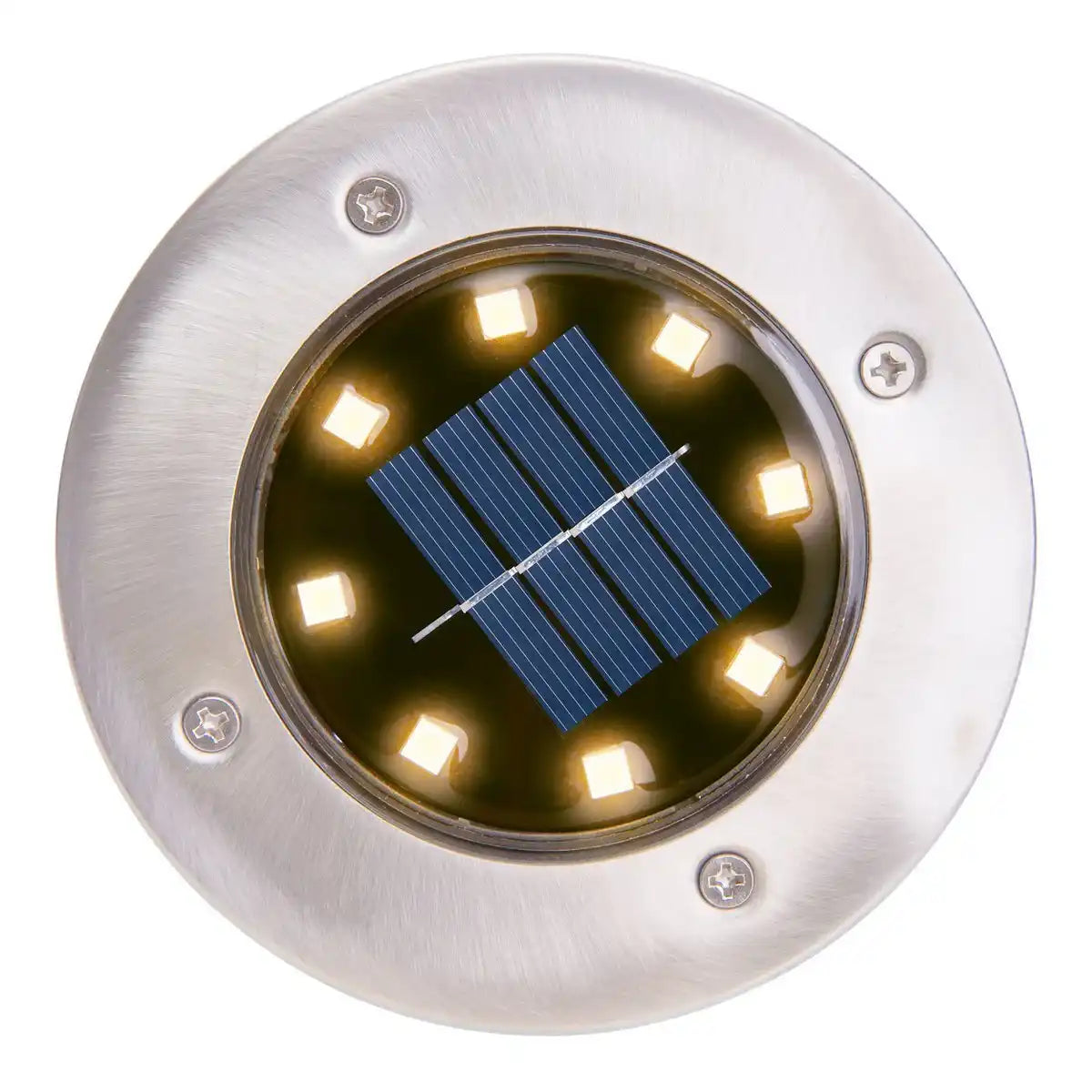 6er-Set LED Solar-Boden-Erdspieß "KIAN" , für Außen, Erdspieß aus Metall und Kunststoff in Stahl-blank, mit integrierter LED