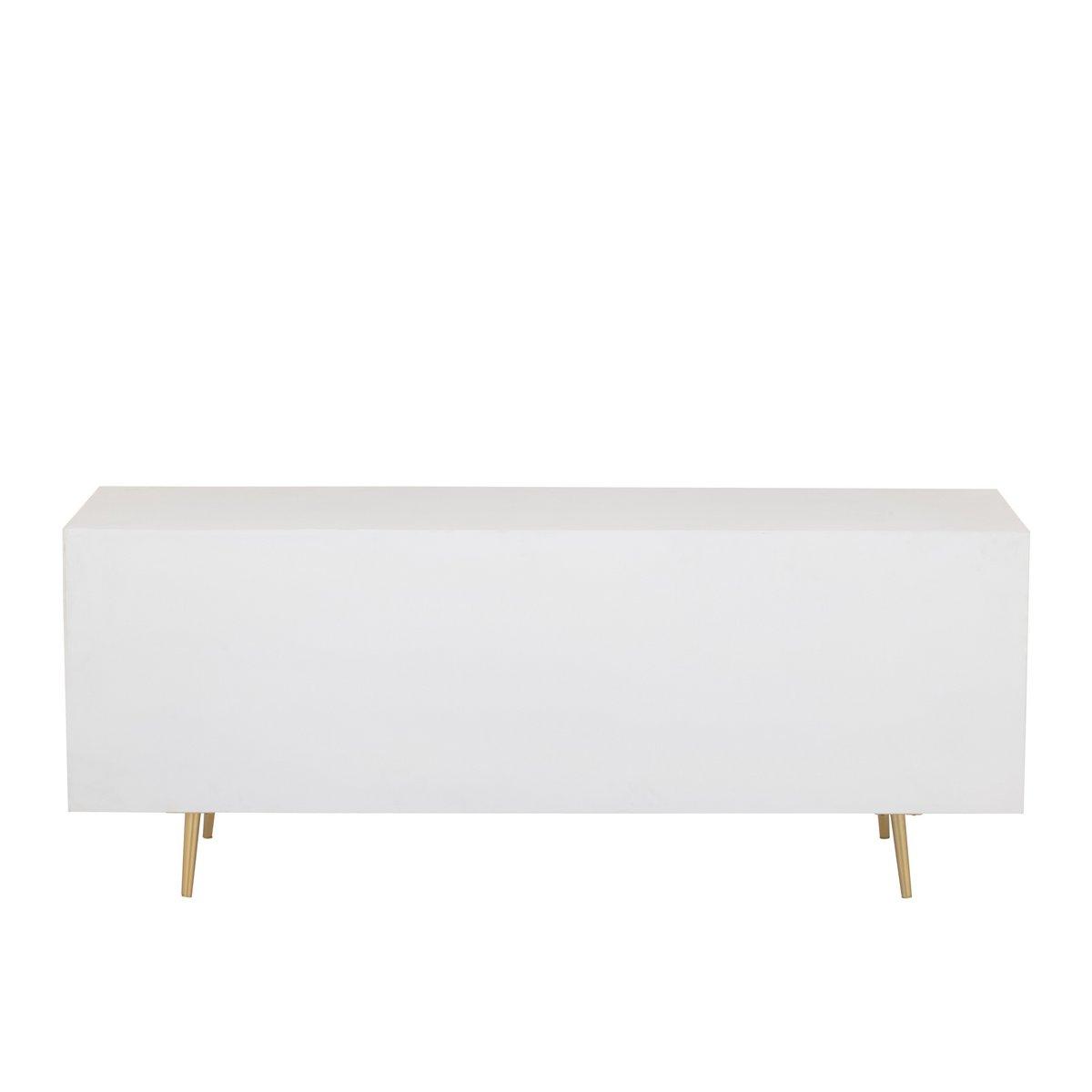 J-Line Sideboard Lines 4 Schubladen 2 Türen – Holz/Metall – Weiß/Gold