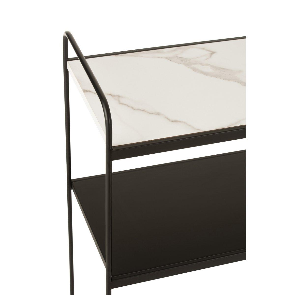 J-Line Konsole Marmor 2 Regale MDF/Eisen Schwarz