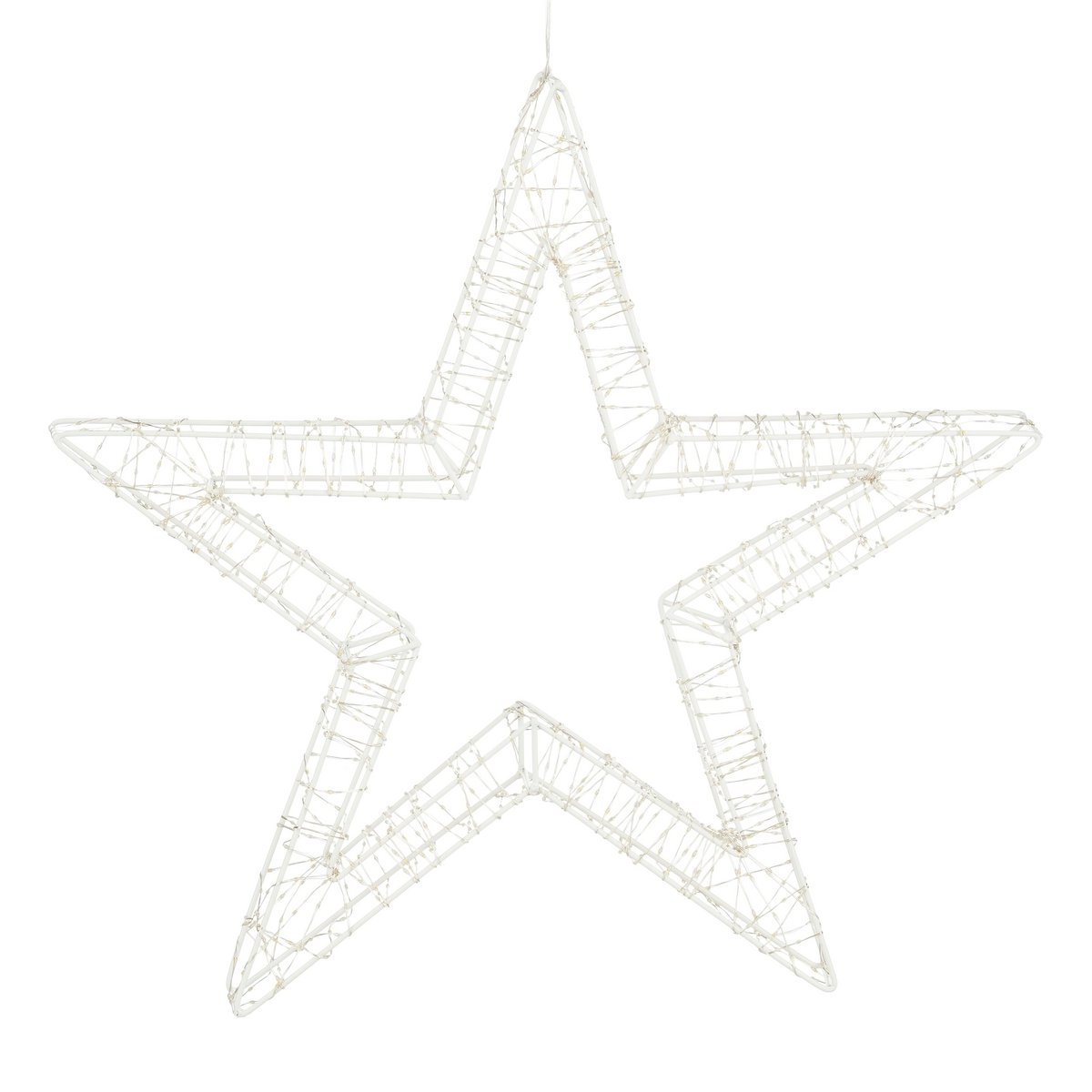 Sternaufhängung mit warmweißer LED-Beleuchtung – Ø56 cm – Metall – Weiß