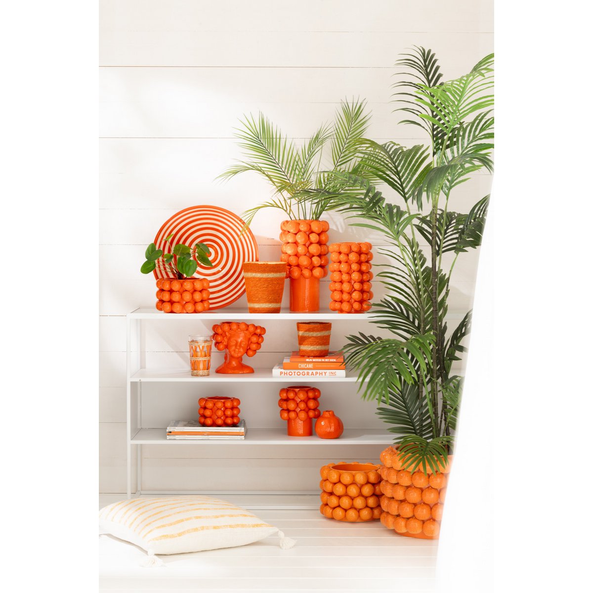 J -Line Vase Orangen - Keramik - Orange - groß - 34,5 cm hoch