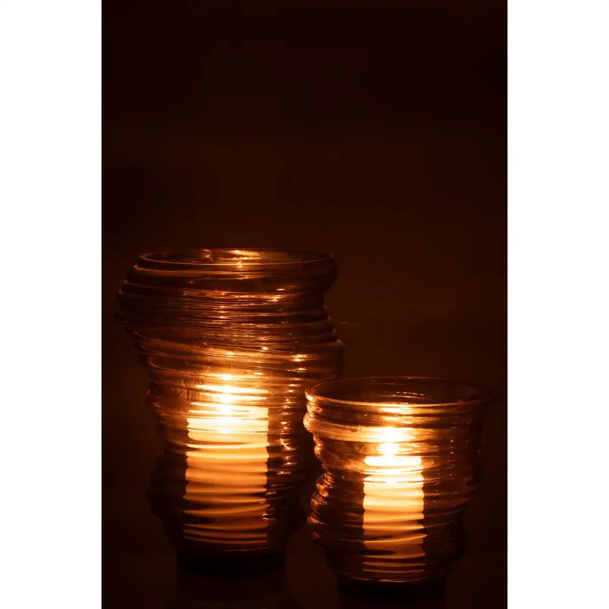 J -Line Vase Tornado - Glas - Grau - klein - Ø 16 cm