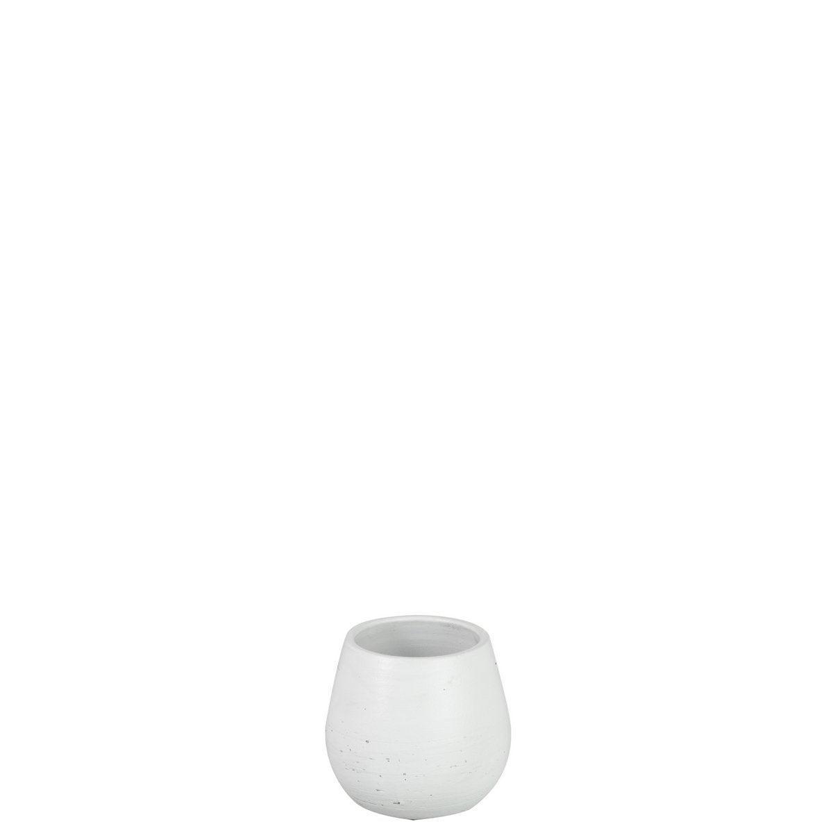 J-Line Blumentopf Plain - Keramik - Weiß - Klein - Ø 14,50 cm -