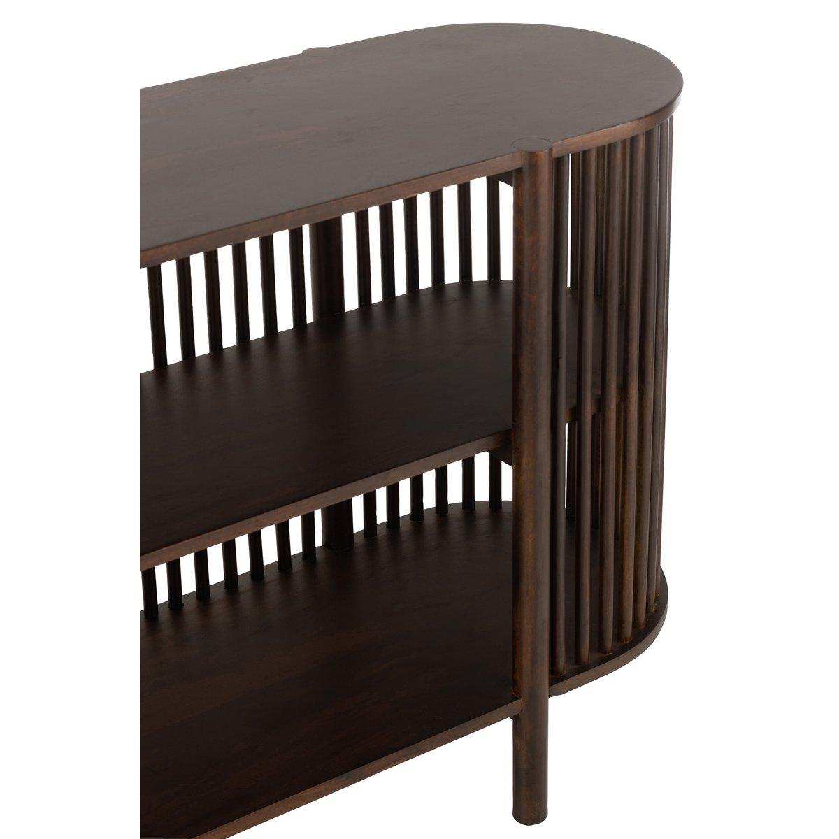 J-Line Konsole 2 Planken Conie Mangoholz Dunkelbraun