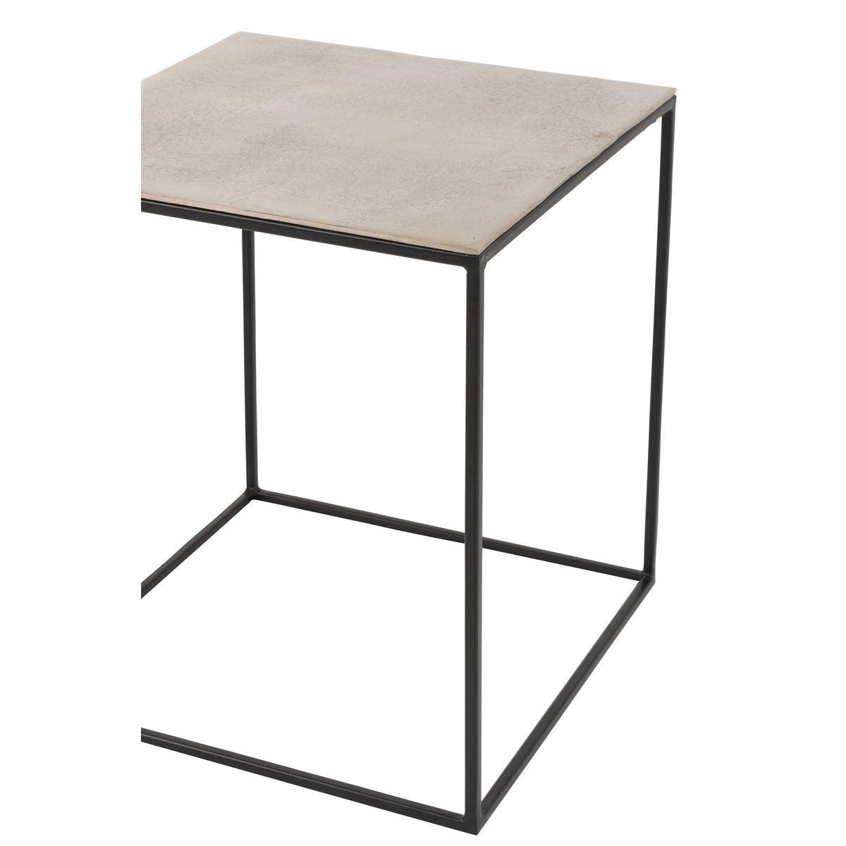 J-Line Beistelltisch Square – Metall – Silber/Schwarz