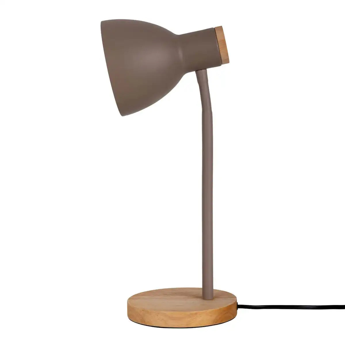 Schreibtischleuchte "MARIE" aus Metall und Holz, E14, Braun, 36,5 cm hoch