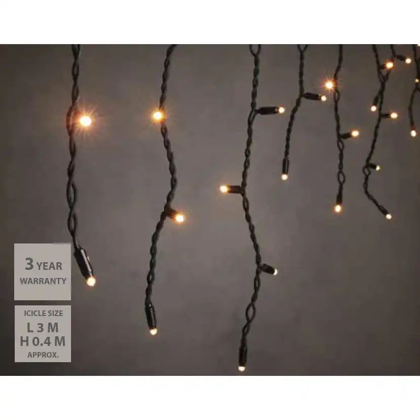 Lichtvorhang mit 38 LED-Lichtern – L300 x H40 cm – Warmweiß