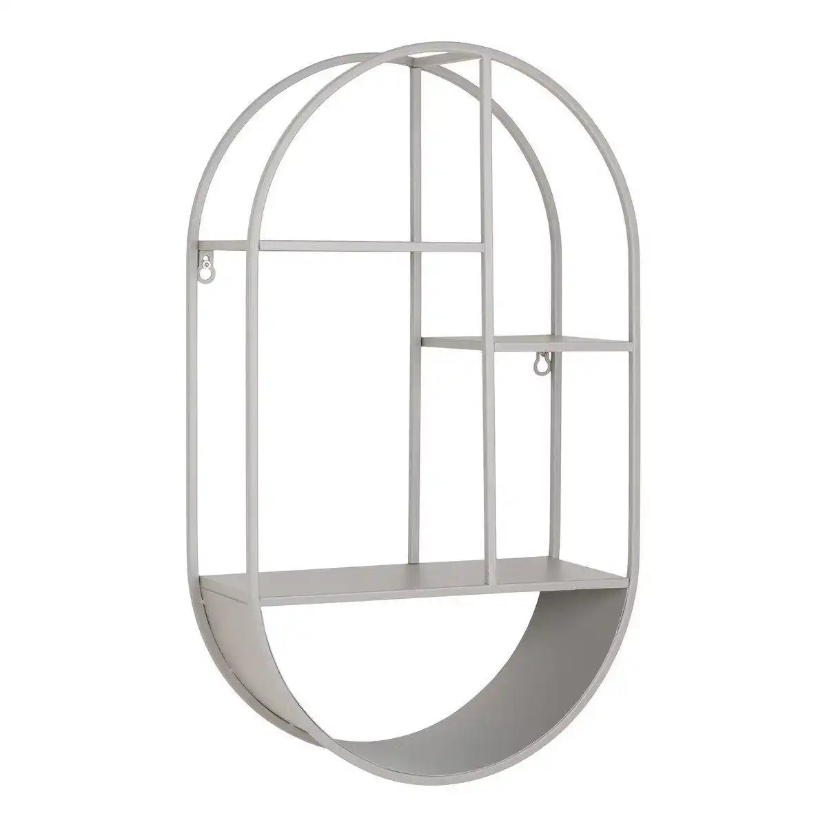 Feira Wandregal – Wandregal, oval, Stahl, kühles Grau, 35 x 15 x 60 cm - HomeDesign Knaus