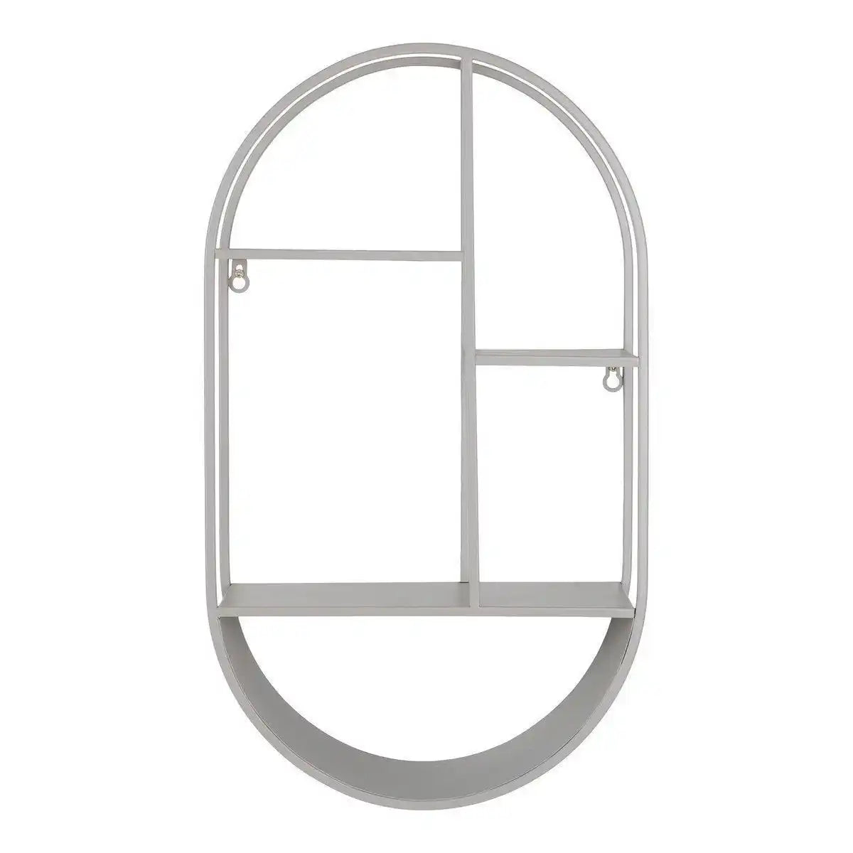 Feira Wandregal – Wandregal, oval, Stahl, kühles Grau, 35 x 15 x 60 cm - HomeDesign Knaus