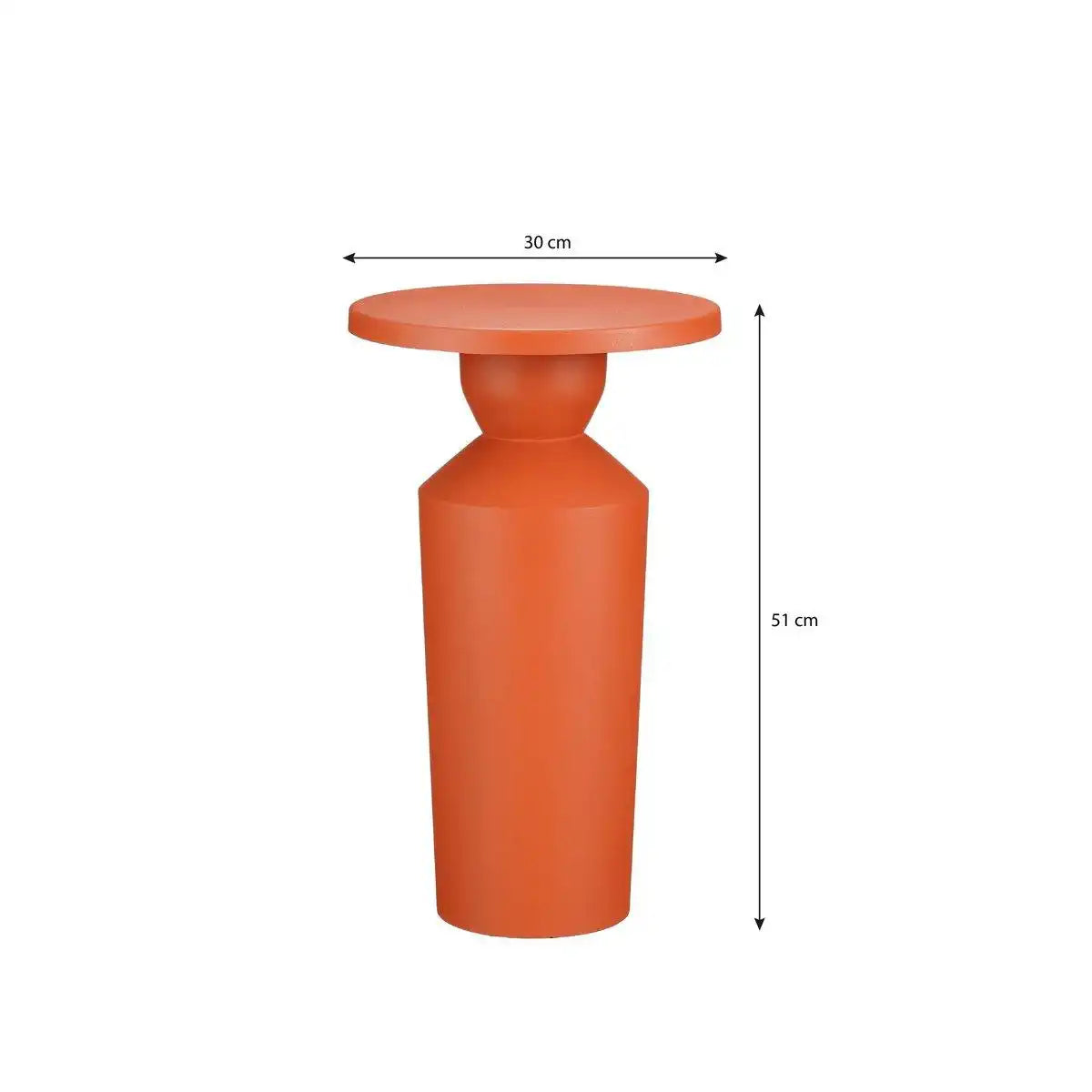 Feroza -Seitentisch - H51 x Ø30 cm - Metall - Orange - HomeDesign Knaus