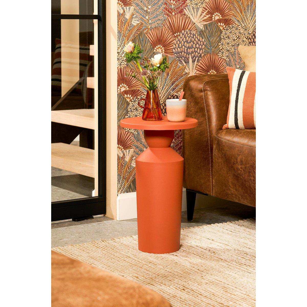 Feroza -Seitentisch - H51 x Ø30 cm - Metall - Orange - HomeDesign Knaus