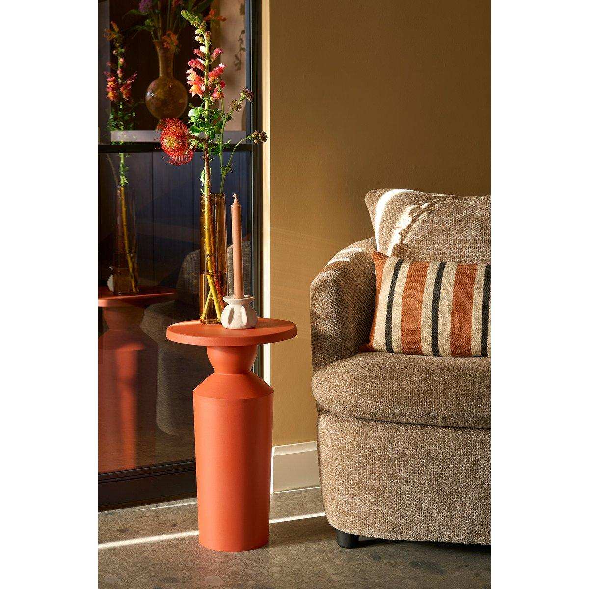 Feroza -Seitentisch - H51 x Ø30 cm - Metall - Orange - HomeDesign Knaus