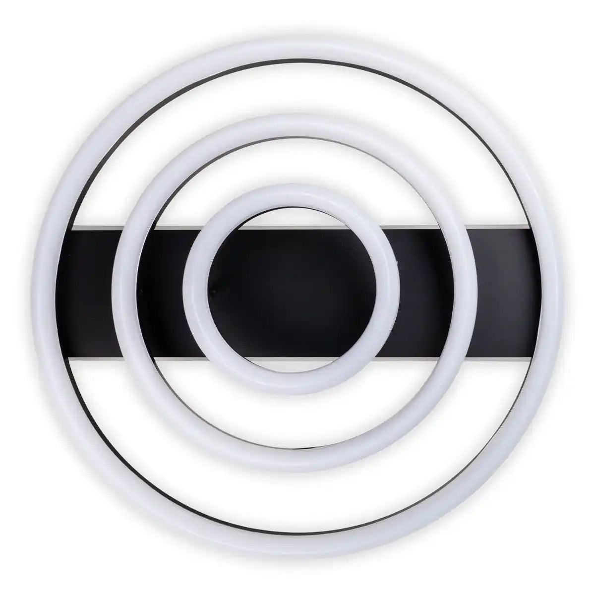 LED-CCT-Deckenleuchte "CIRCULO" aus schwarzem Metall und sandfarbenem Kunststoff Ø 60 cm