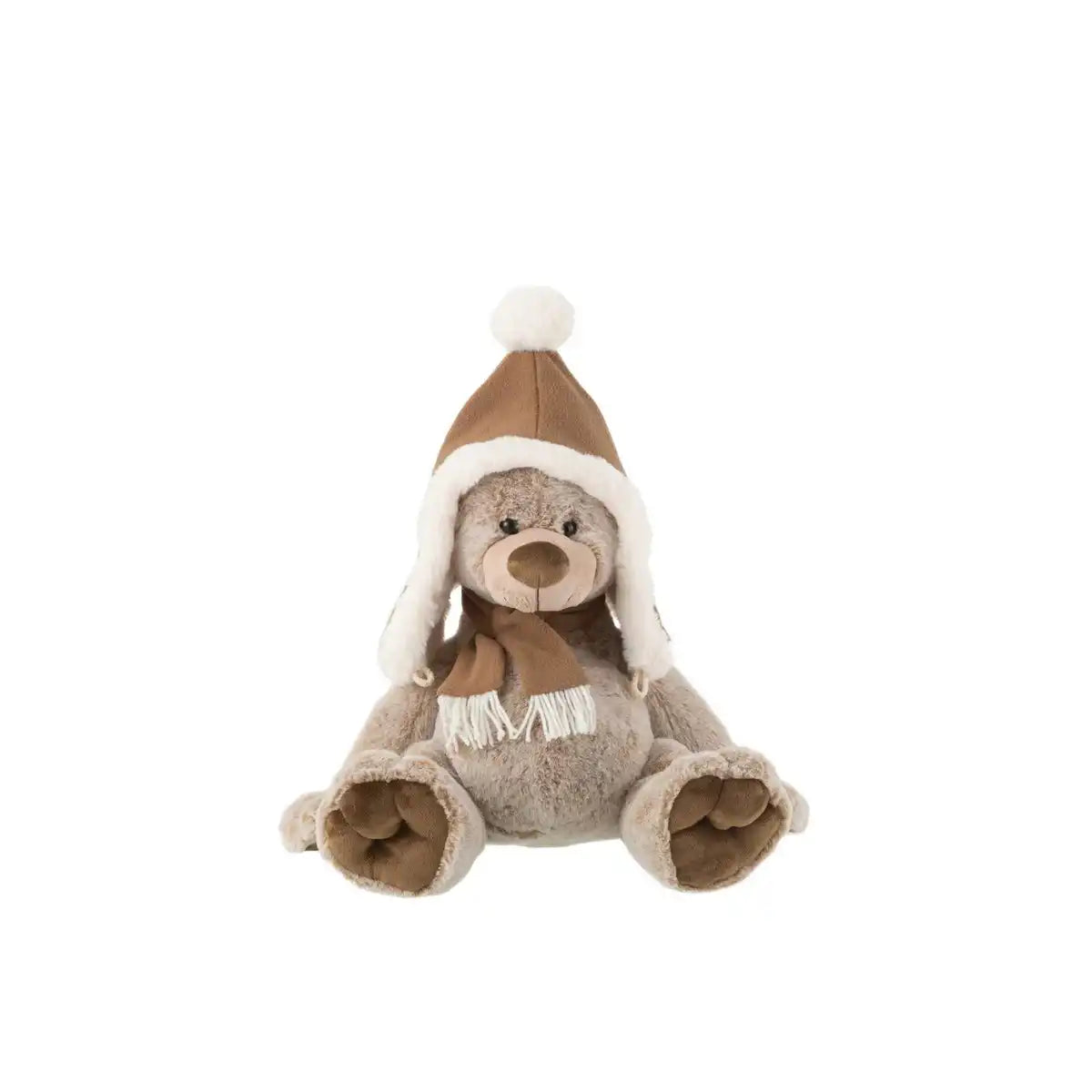 J-Line Bär+Mütze Plüsch Polyester Braun Medium