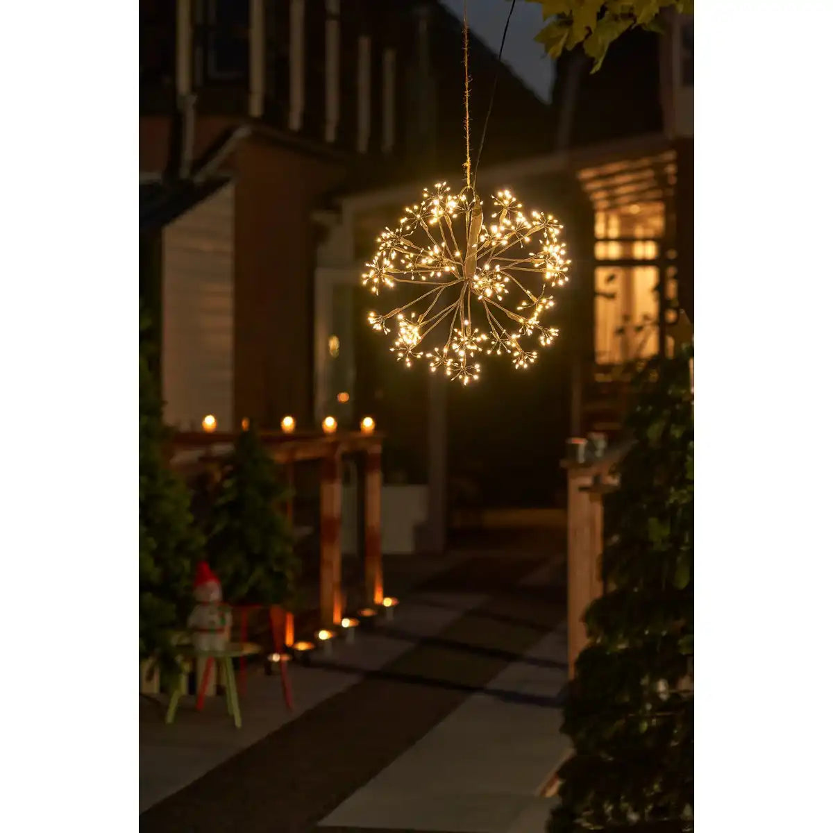 Weihnachtsbeleuchtungskugel mit warmweißen LED-Lichtern - Ø40 cm - Schwarz