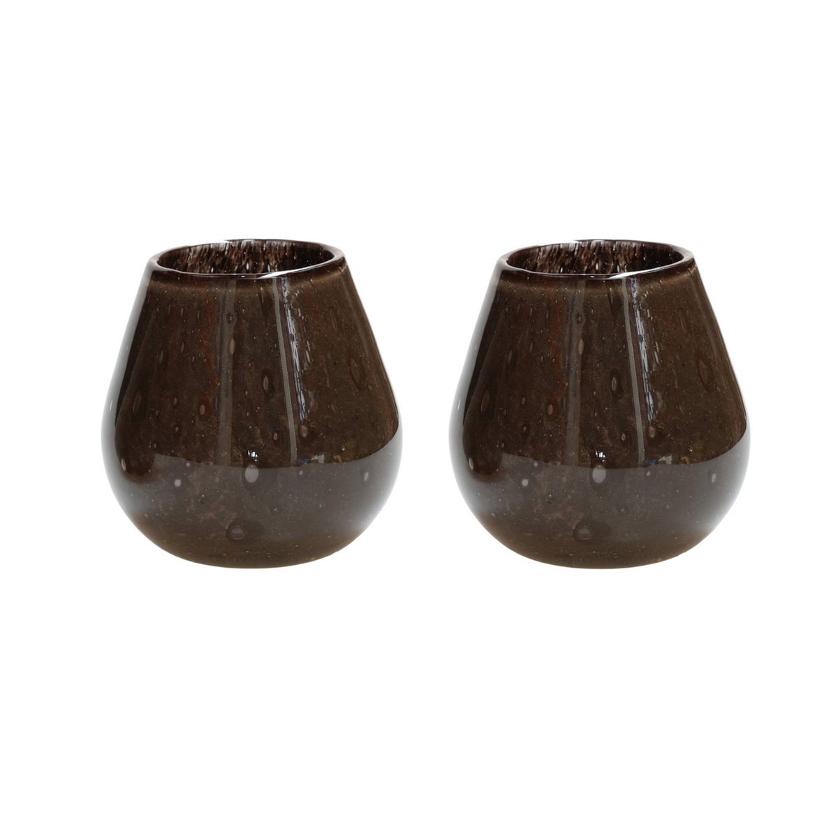 Teelichthalter - Tasman Elite XS dunkelbraun Ø12,5 x H11,5 cm (2er-Set)