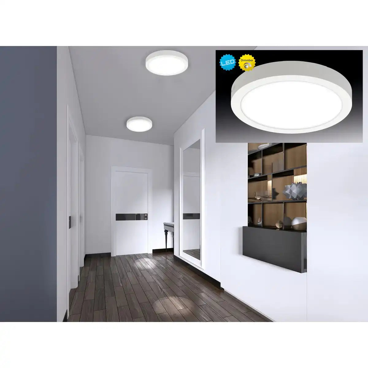 LED Aufbaupanel dimmbar "Dimplex" d:17,2