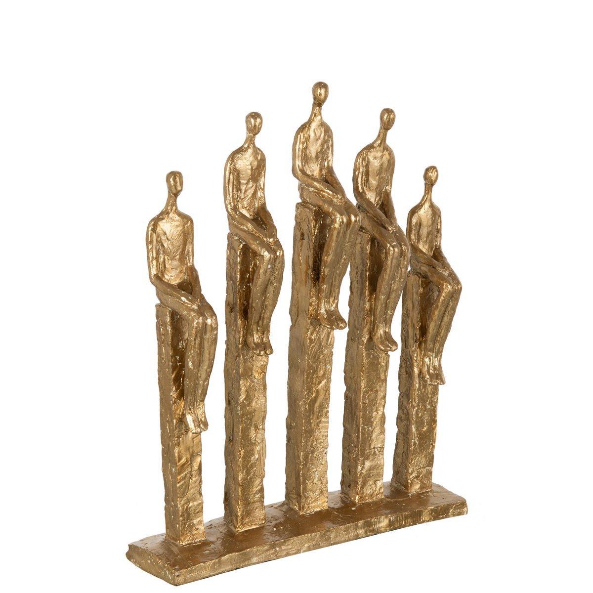 J-Line 5 Figuren zu Fuß Poly Gold
