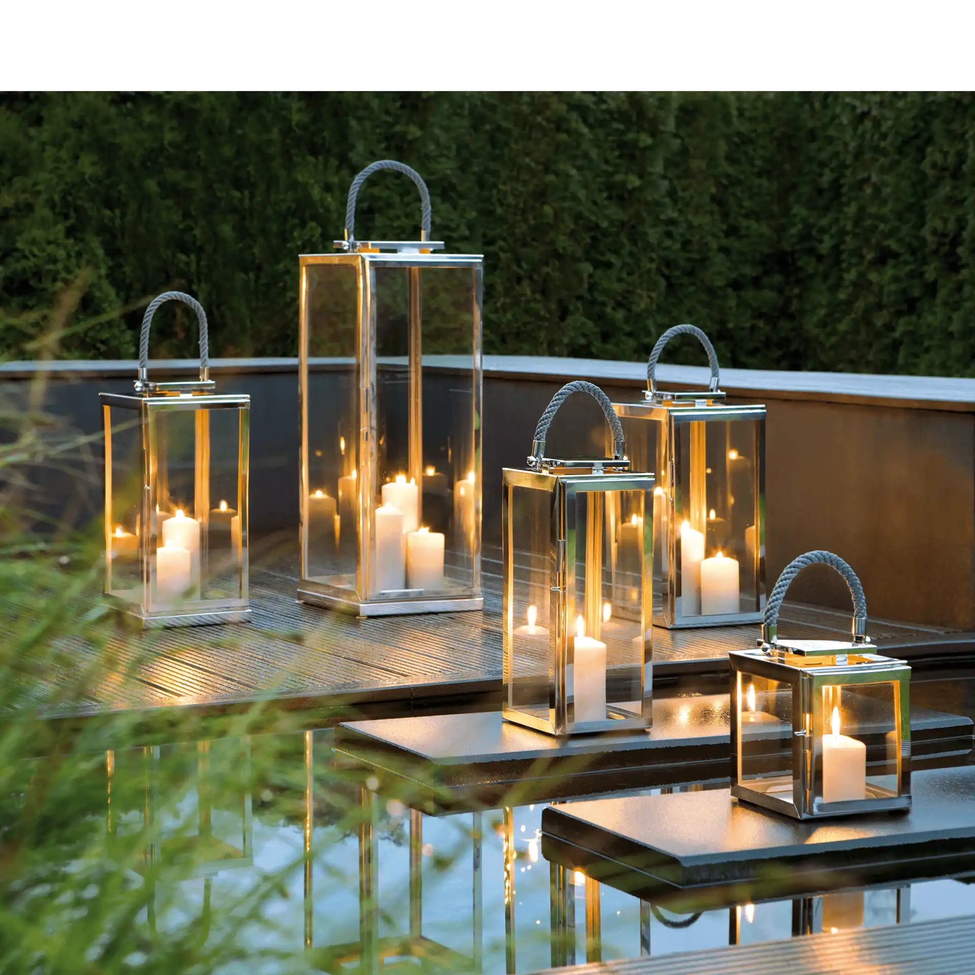 Fink Sevilla Laterne Windlicht Edelstahl Windlicht - HomeDesign Knaus