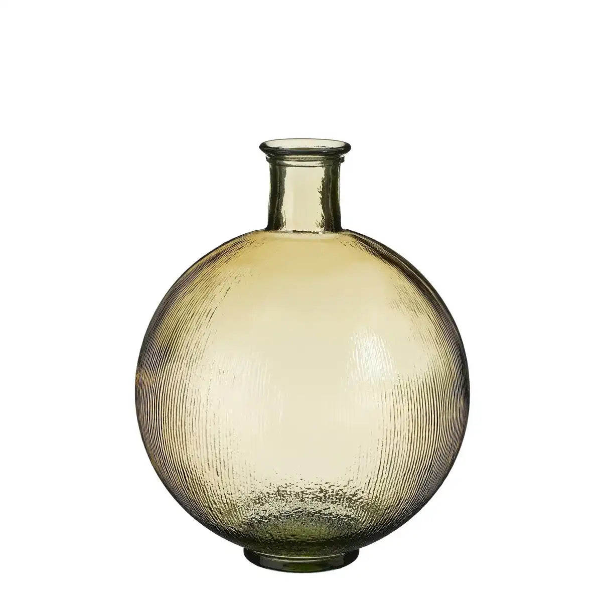 Firenza Flaschenvase – H42 x Ø34 cm – Recyceltes Glas – Hellbraun - HomeDesign Knaus
