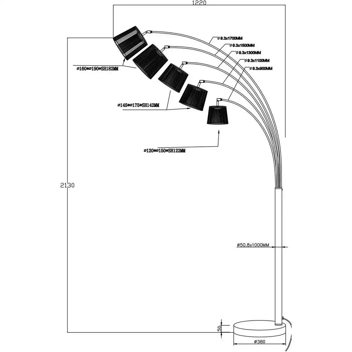 Five Fingers 213 cm Kupfer - HomeDesign Knaus
