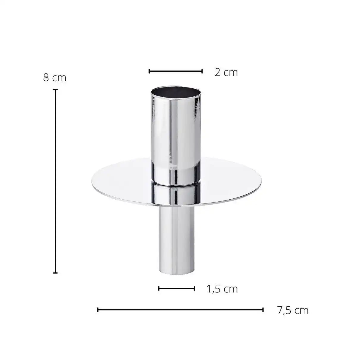 Flaschenaufsatz Kerzenhalter, Edelstahl glänzend vernickelt, Höhe 8 cm - HomeDesign Knaus