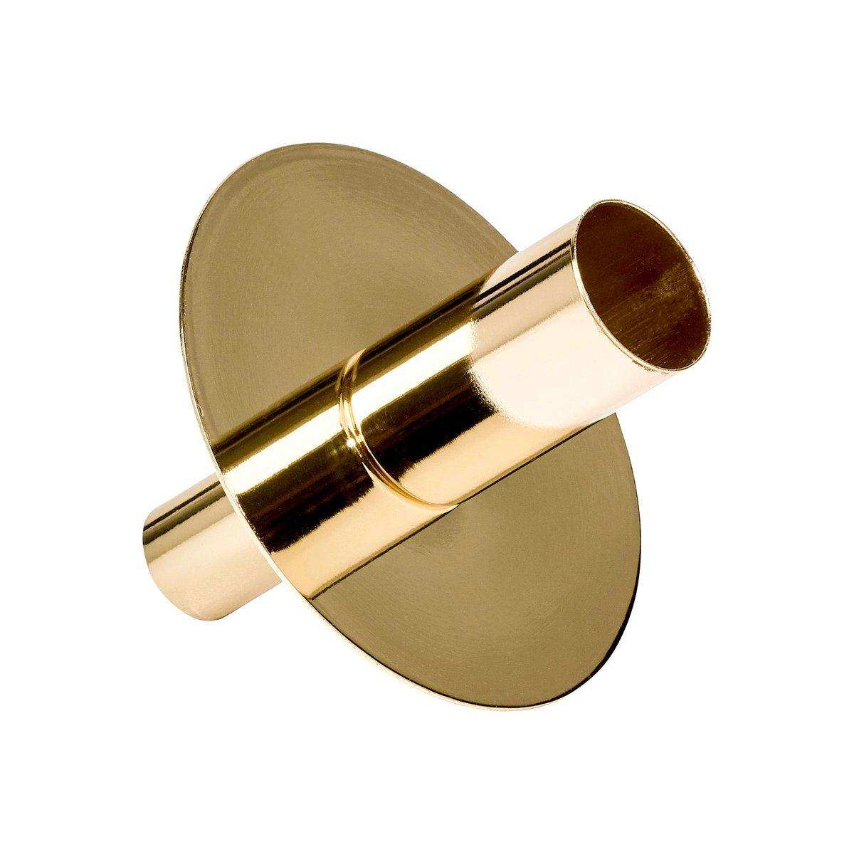 Flaschenaufsatz Kerzenhalter, Edelstahl vernickelt, goldfarben, Höhe 8 cm - HomeDesign Knaus
