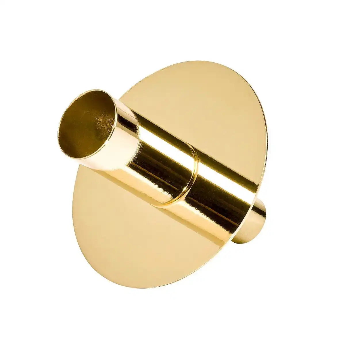 Flaschenaufsatz Kerzenhalter, Edelstahl vernickelt, goldfarben, Höhe 8 cm - HomeDesign Knaus