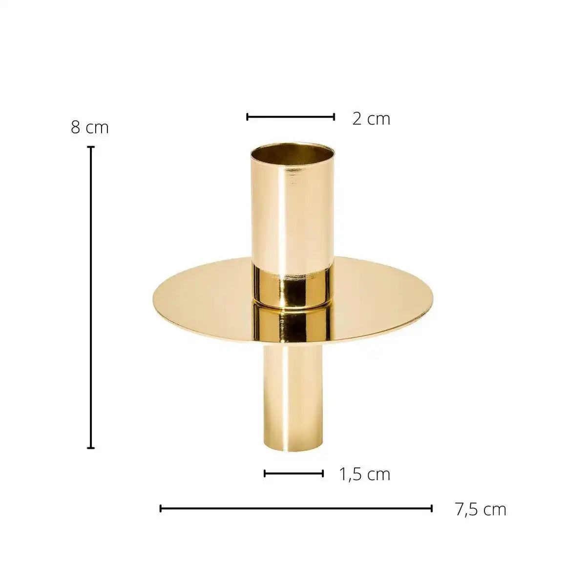 Flaschenaufsatz Kerzenhalter, Edelstahl vernickelt, goldfarben, Höhe 8 cm - HomeDesign Knaus