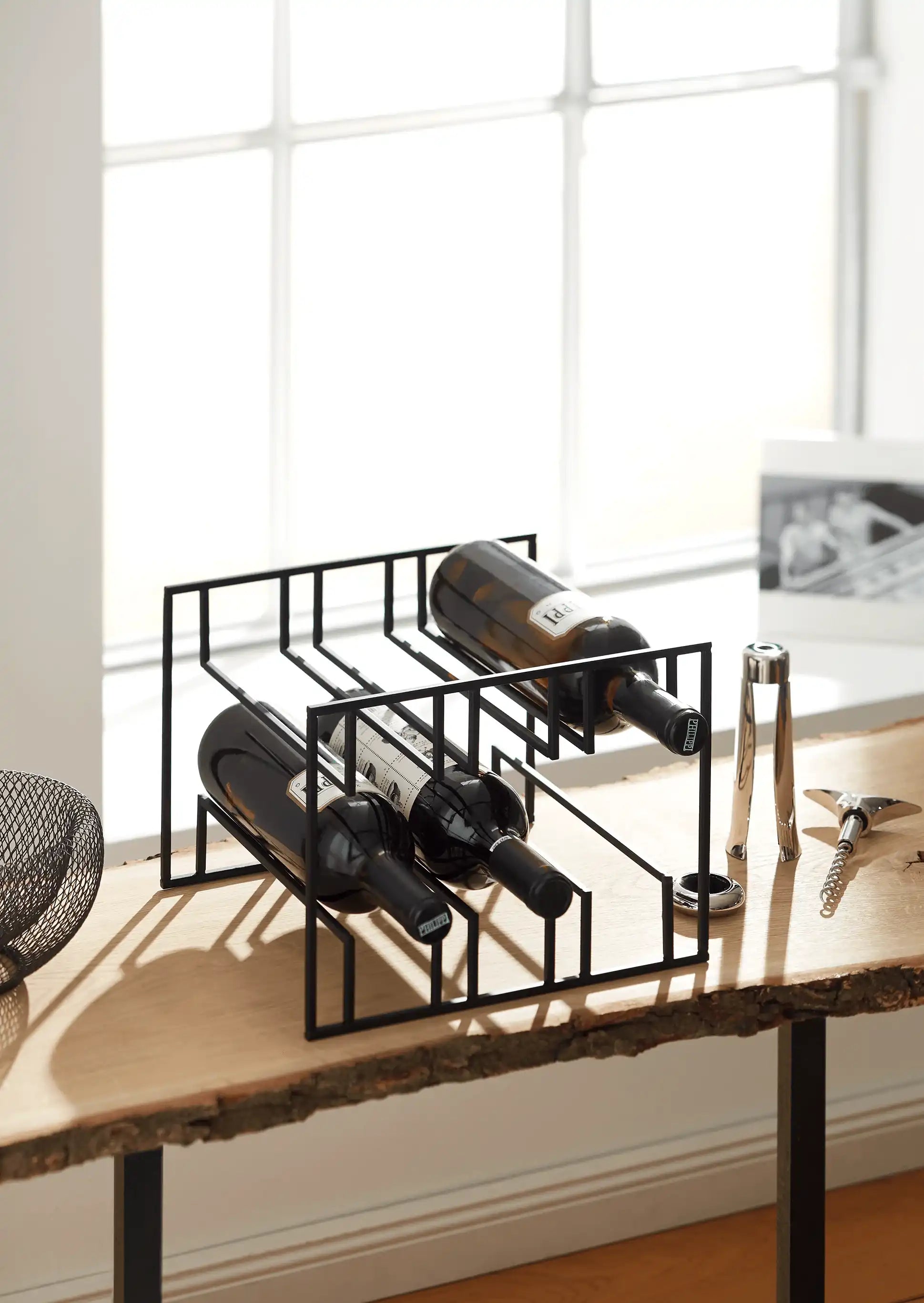Flaschentragekorb Flaschenständer pulverbeschichteter Edelstahl - HomeDesign Knaus