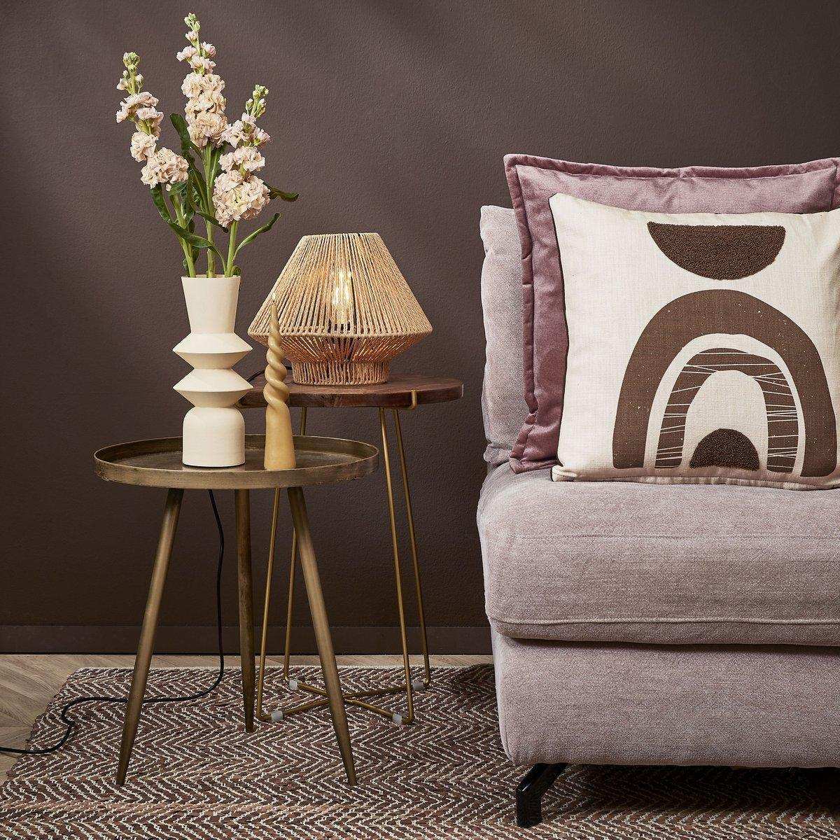 Flores Beistelltisch – H48 x Ø42 cm – Metall – Bronze - HomeDesign Knaus