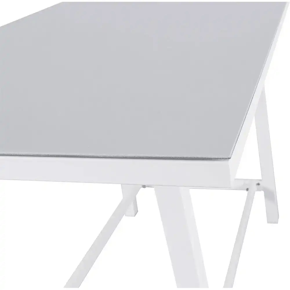 Garten Bartisch Rimini White Aluminium beschichtet Temperglas - HomeDesign Knaus