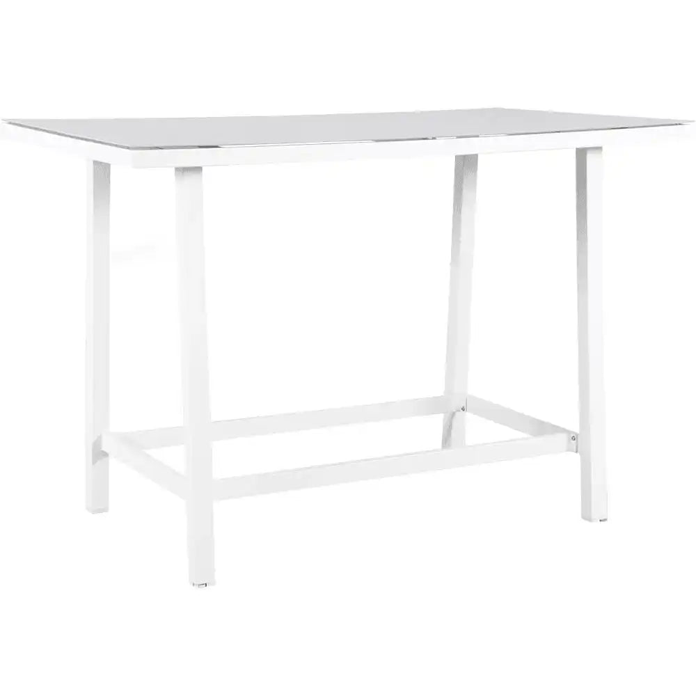 Garten Bartisch Rimini White Aluminium beschichtet Temperglas - HomeDesign Knaus