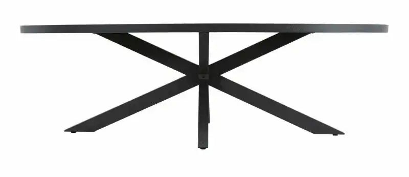 Garten Esstisch Oval Teakholz Platte Murcia Negro 242x117 cm - HomeDesign Knaus