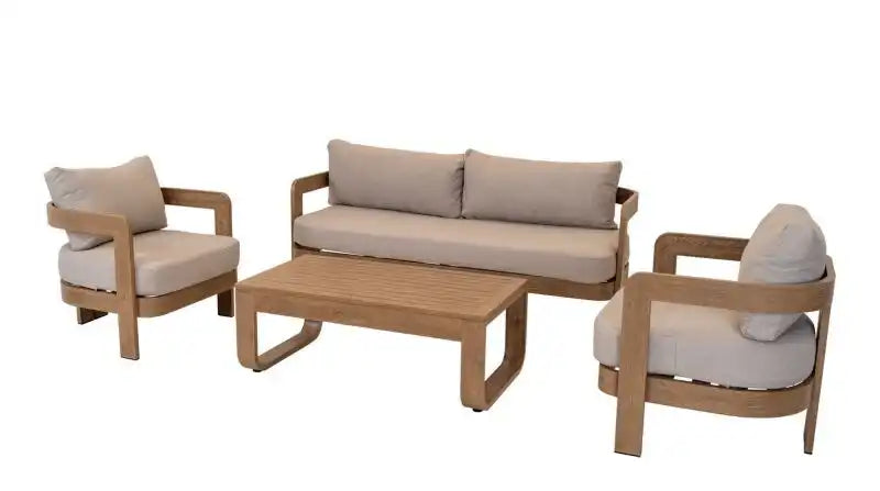 Garten Lounge Lounge-Eckbank Lounge-Set Mylo Holzoptik - HomeDesign Knaus