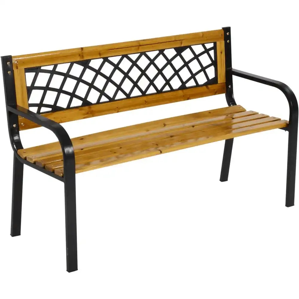 Gartenbank Sitzbank Brennholzlatten Bank York 118 cm - HomeDesign Knaus