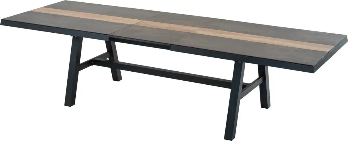 Gartentisch Ausziehtisch Diningtisch "Brixton Negro" 243/303x102cm - HomeDesign Knaus