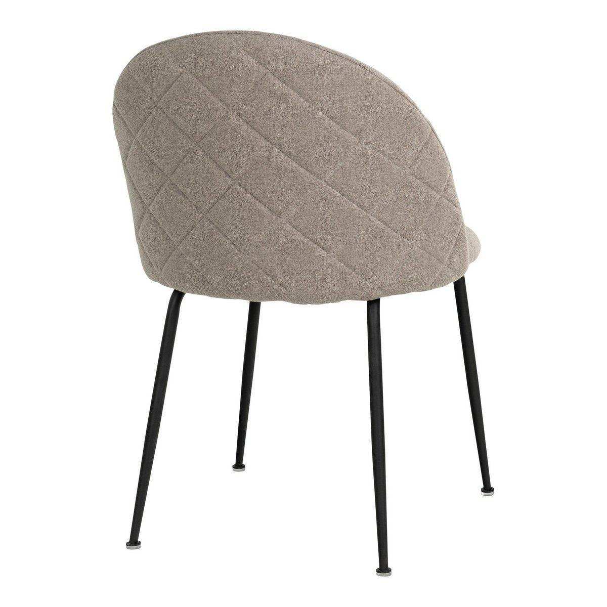 Geneve Dining Chair – Esszimmerstuhl, Stein mit schwarzen Beinen, HN1231 - HomeDesign Knaus