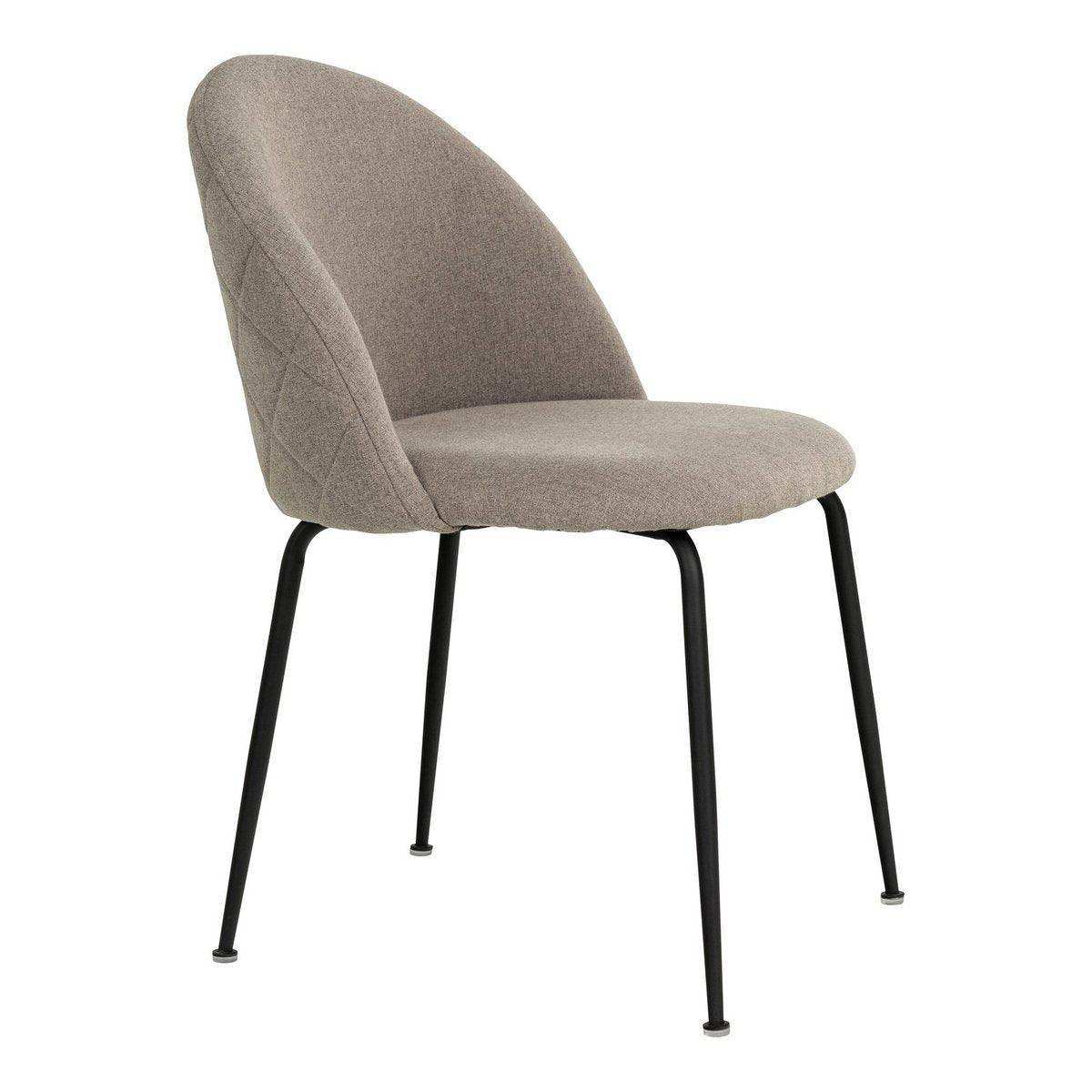 Geneve Dining Chair – Esszimmerstuhl, Stein mit schwarzen Beinen, HN1231 - HomeDesign Knaus