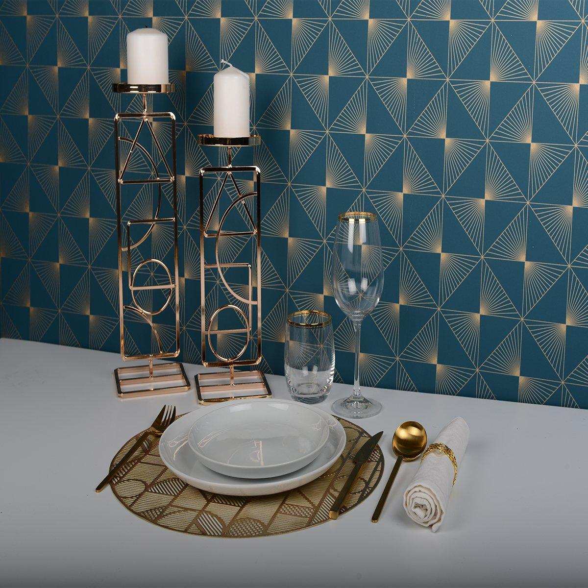 GEOMETRISCHES GOLD UNTER PLATTE - HomeDesign Knaus
