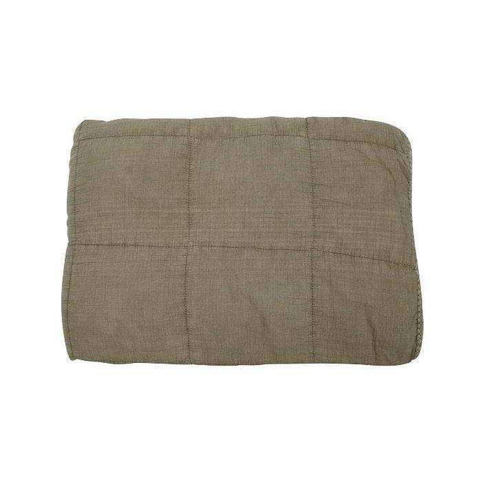 Gesteppte Baumwolldecke Charlotte olivgrau 170x220 - HomeDesign Knaus