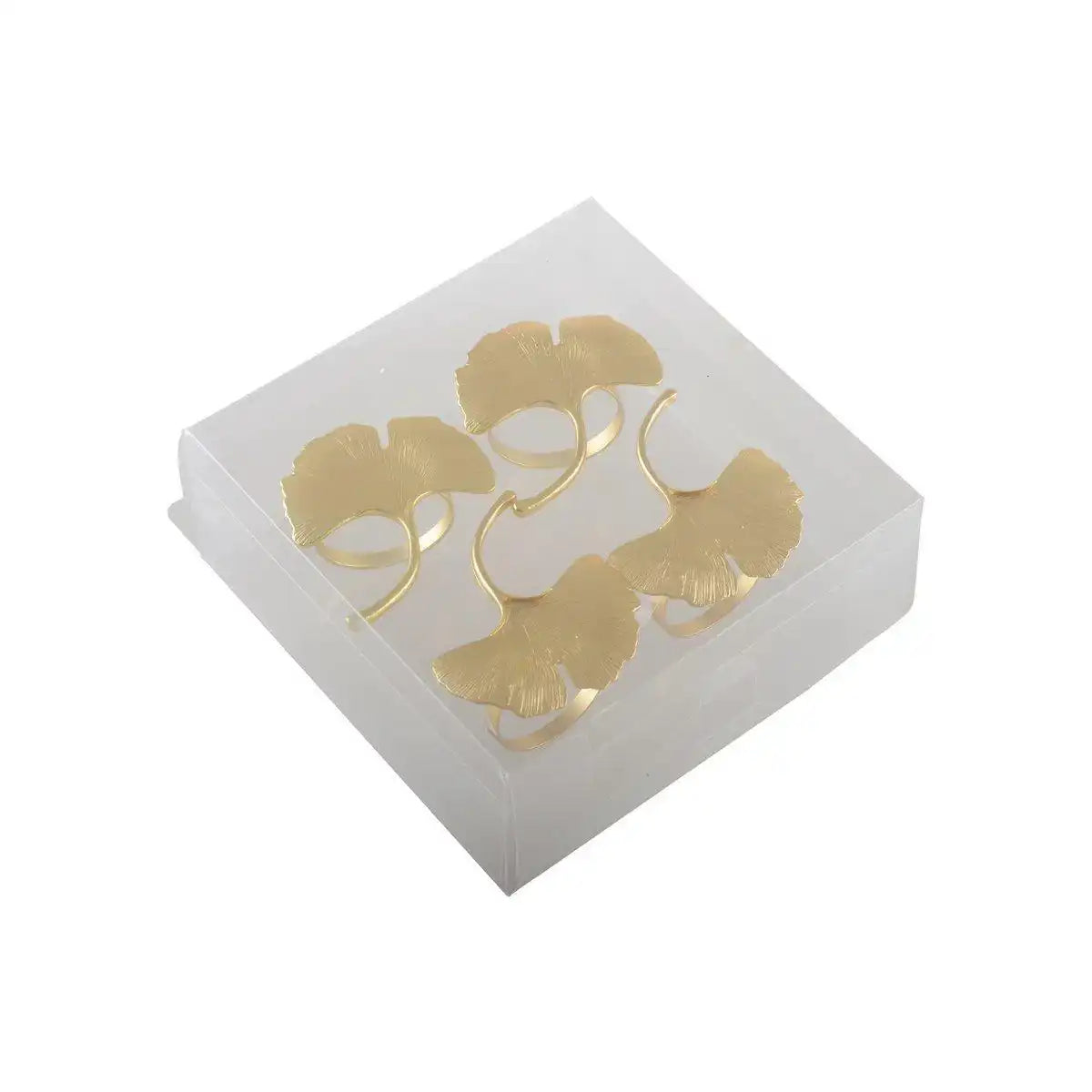 GINKGO GOLDENE SERVIETTENRINGE - 4ER-SET - HomeDesign Knaus
