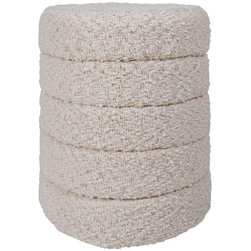 Glamour Pouf Natural Sitzhocker 43 cm - HomeDesign Knaus